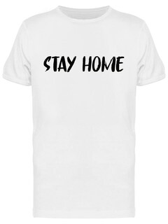 Foto 1 | Playera SmartPrintsInk color Blanco para Hombre - Quédate en Casa