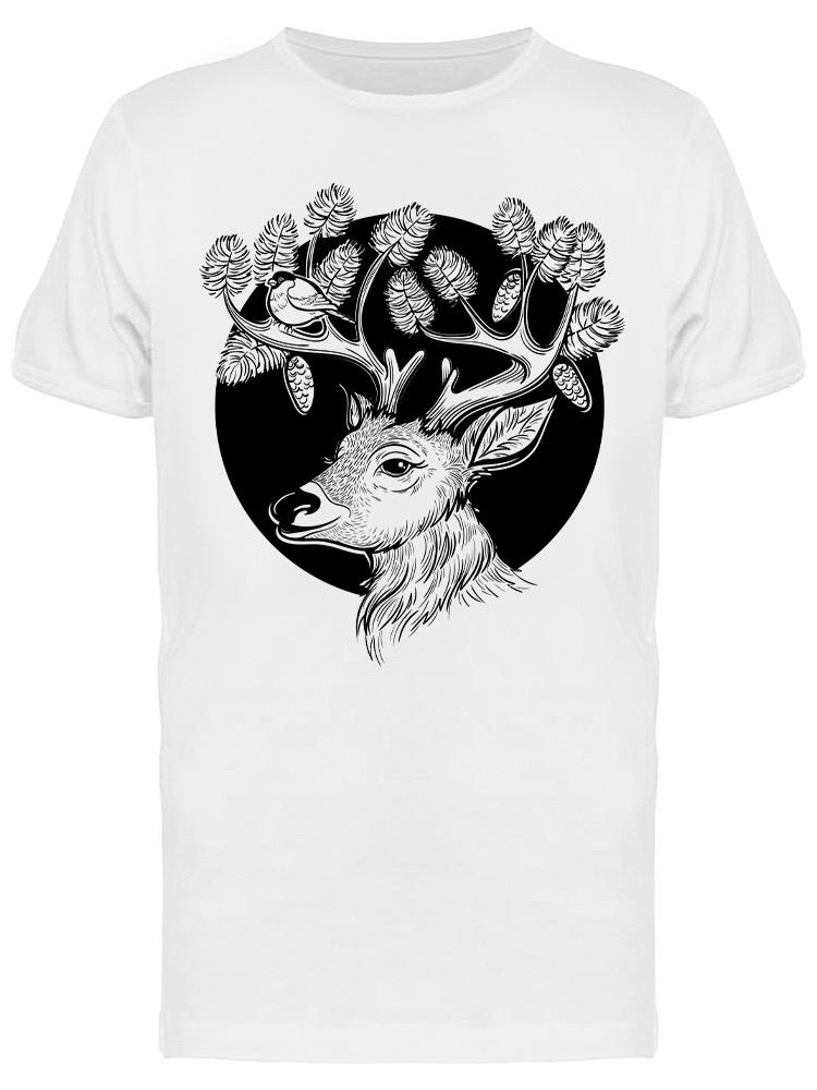 Playera Smartprintsink Hombre Ilustracion. Ciervo Con Ave