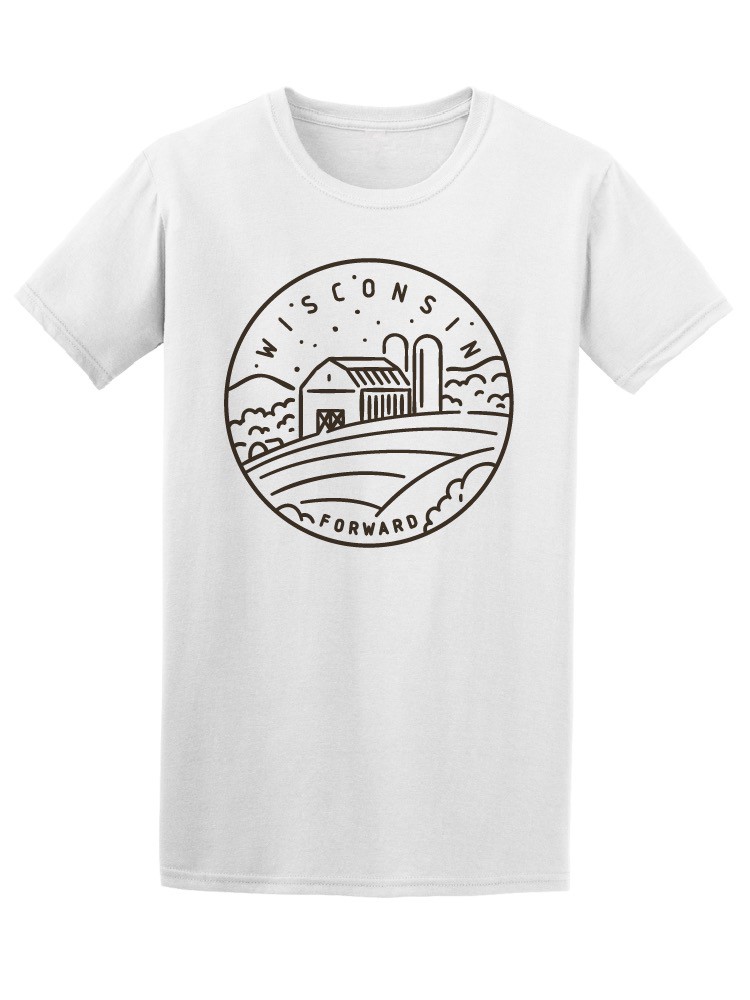 Playera SmartPrintsInk color Blanco para Hombre - Wisconsin