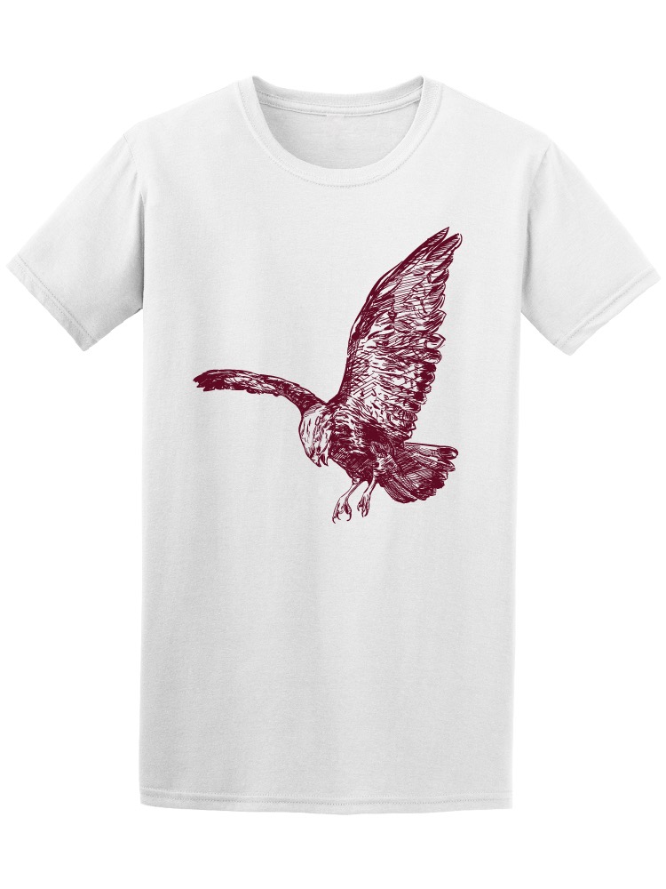 Playera SmartPrintsInk color Blanco para Hombre - Ilustración Águila Volando