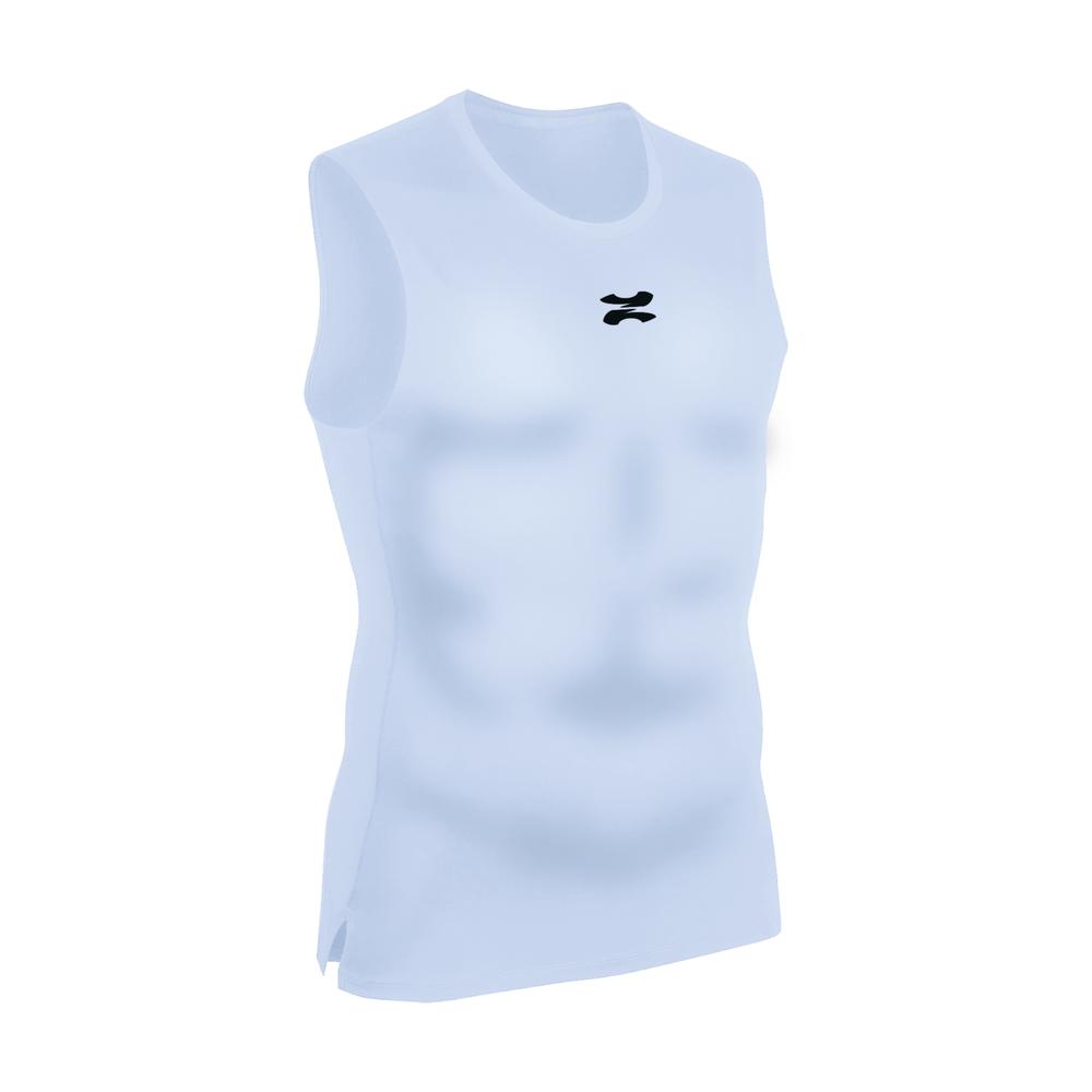Foto 2 pulgar | Zapari Playera Deportiva Sin Mangas  Licras Deportivas Para Hombre De Compresion Con Cuello Redondo Blanco
