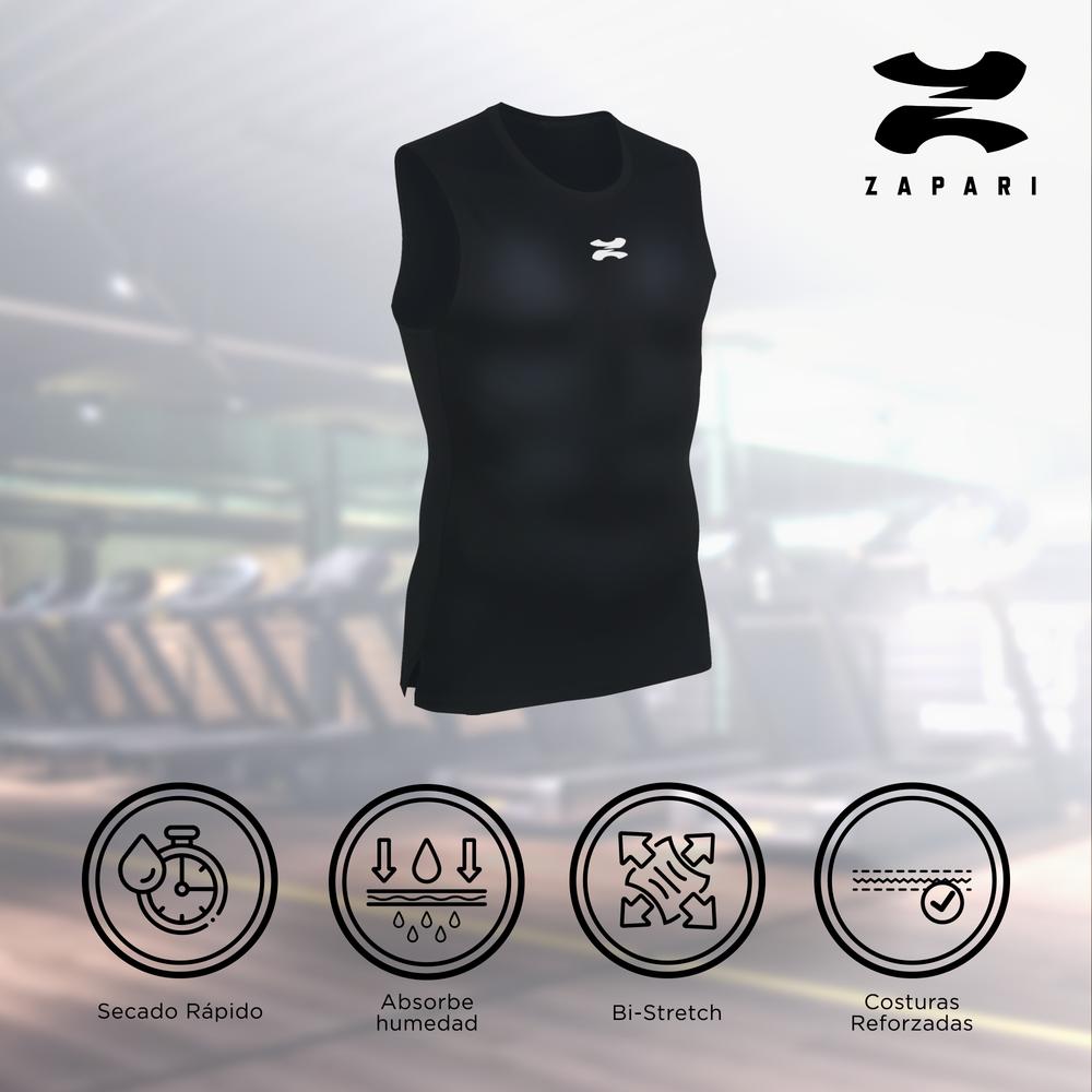 Foto 4 pulgar | Zapari Playera Deportiva Sin Mangas  Licras Deportivas Para Hombre De Compresion Con Cuello Redondo Blanco
