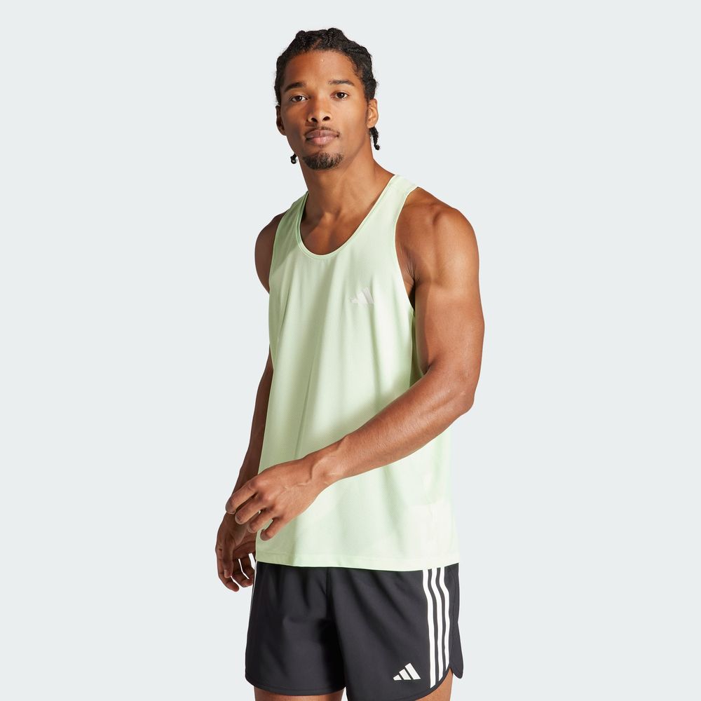 Foto 4 pulgar | Playera sin Mangas Adidas Own The Run Verde para Hombre