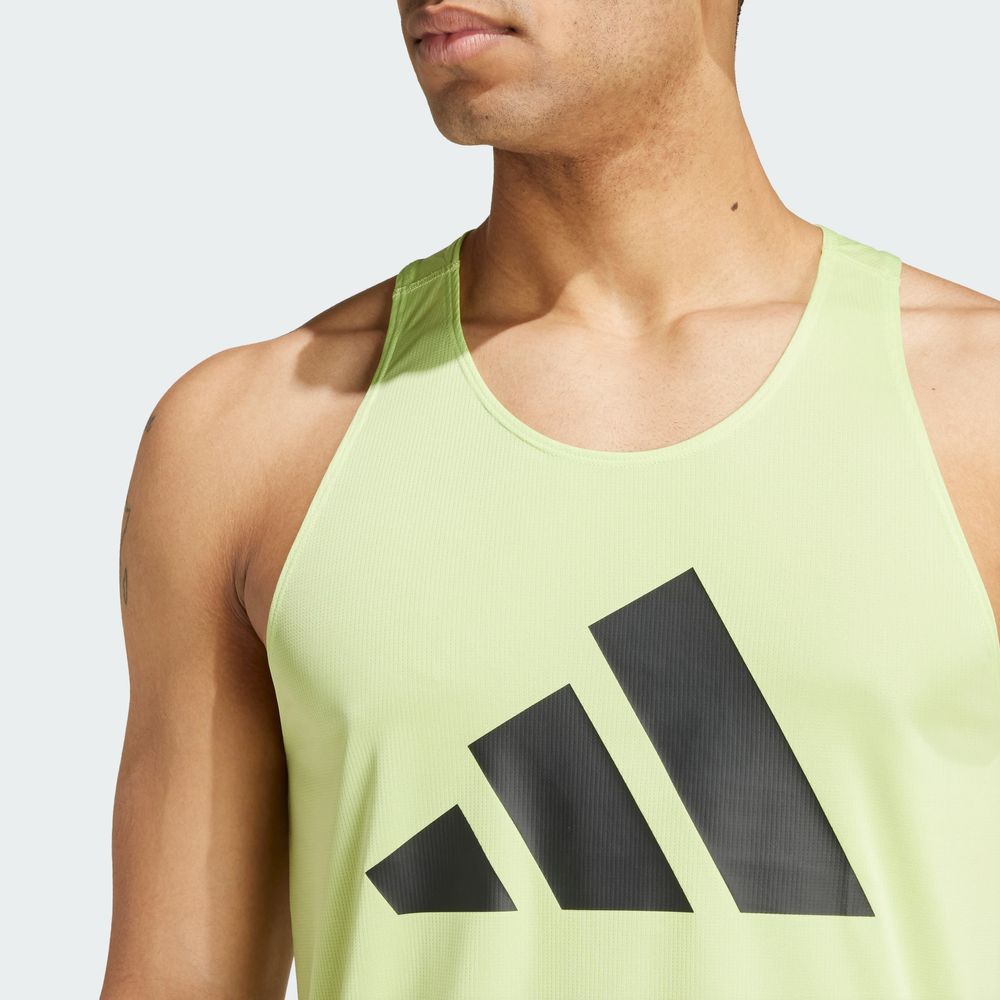 Foto 8 pulgar | Playera Sin Mangas Run It Adidas Verde Hombre