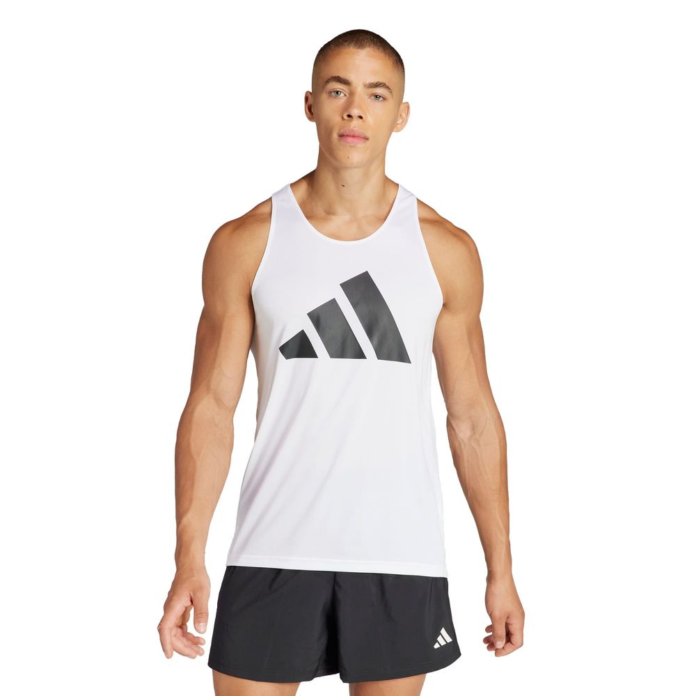 Foto 2 | Playera Sin Mangas Run It Adidas Blanco para Hombre