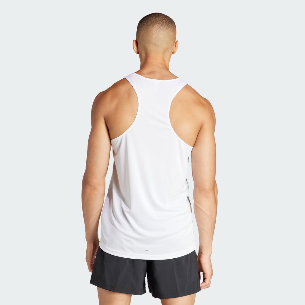 Foto 6 pulgar | Playera Sin Mangas Run It Adidas Blanco para Hombre