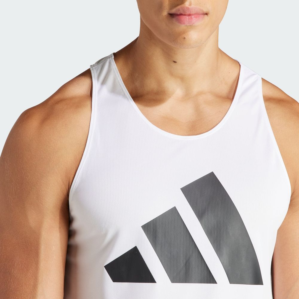 Foto 7 | Playera Sin Mangas Run It Adidas Blanco para Hombre