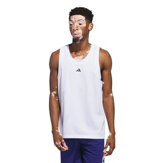 Foto 2 | Playera sin Mangas Adidas Basketball Legends Blanca para Hombre