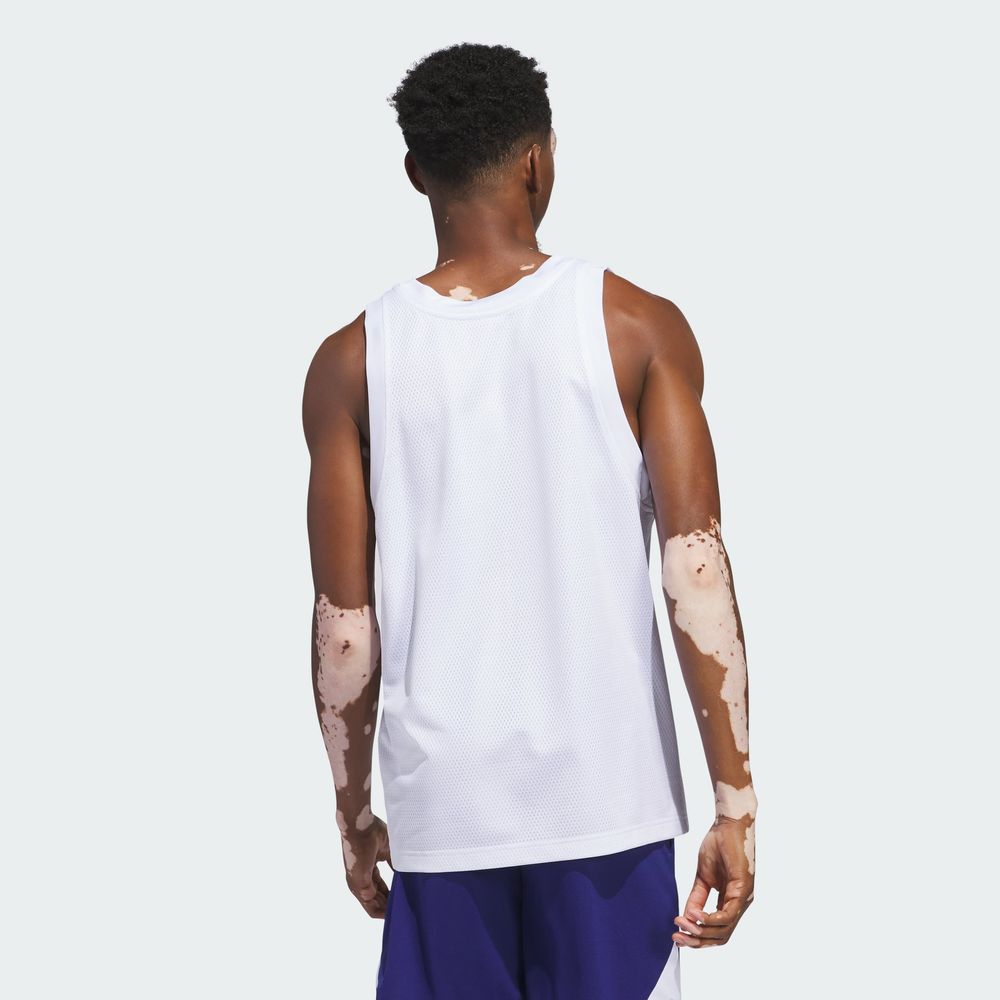 Foto 5 pulgar | Playera sin Mangas Adidas Basketball Legends Blanca para Hombre