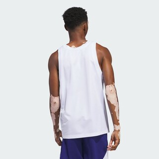 Foto 4 | Playera sin Mangas Adidas Basketball Legends Blanca para Hombre