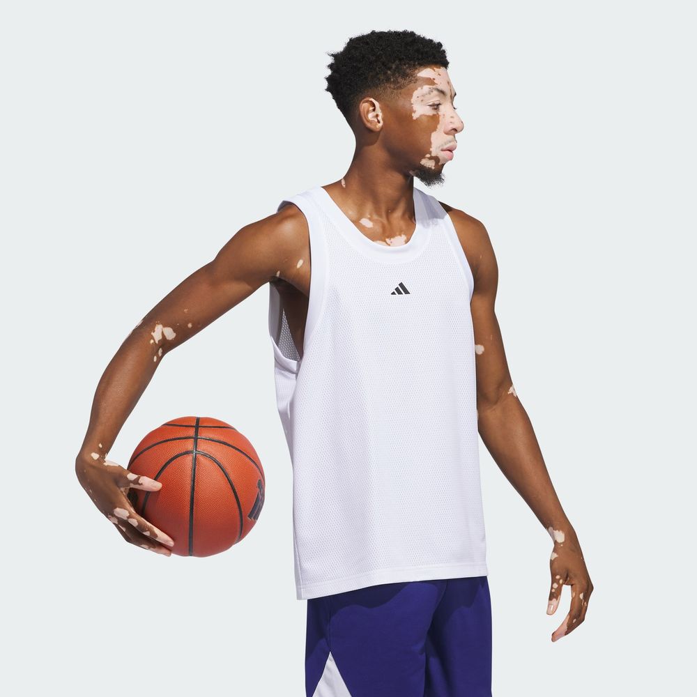 Foto 6 pulgar | Playera sin Mangas Adidas Basketball Legends Blanca para Hombre