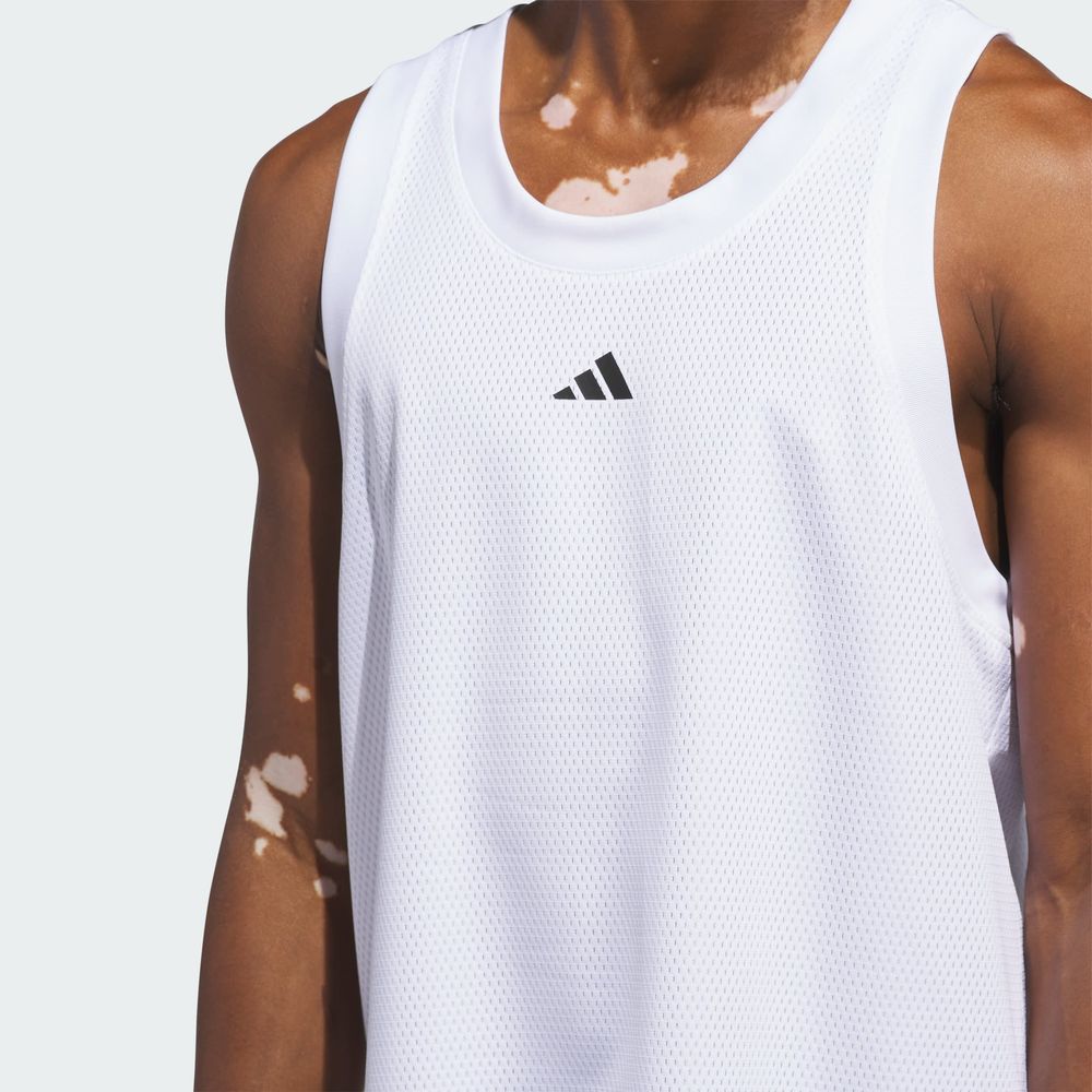 Foto 7 pulgar | Playera sin Mangas Adidas Basketball Legends Blanca para Hombre