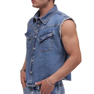 Foto 2 | Camisa de Mezclilla Mchk sin Mangas para Hombre