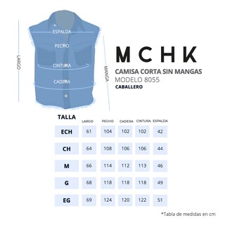 Foto 5 | Camisa de Mezclilla Mchk sin Mangas para Hombre