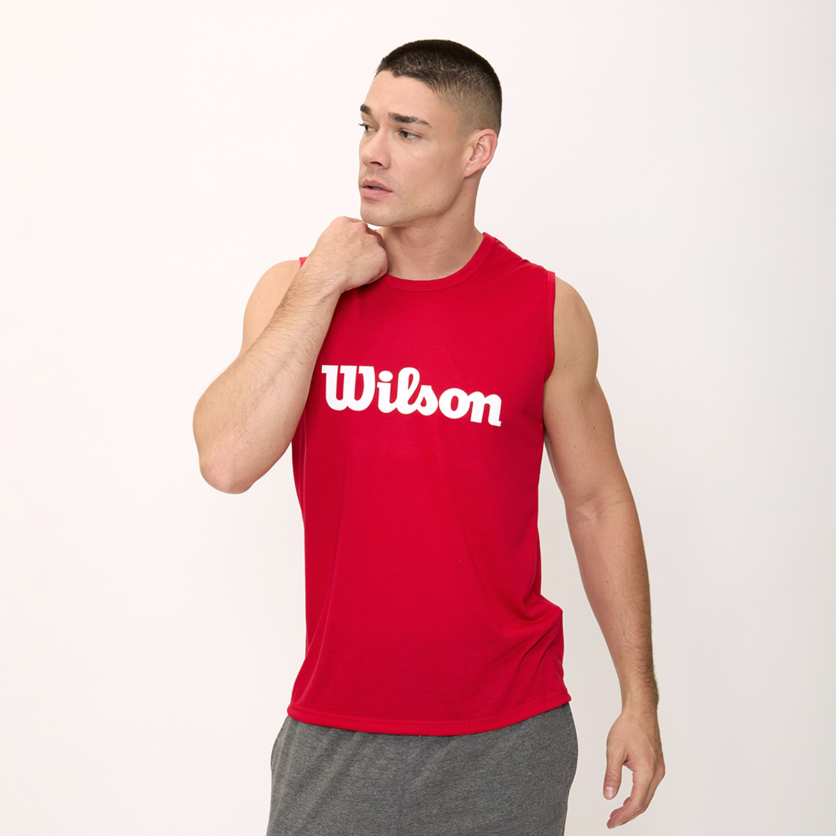 Foto 2 pulgar | Playera Wilson Polyspun Sin Manga Estampada Para Hombre