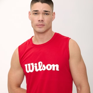 Foto 3 | Playera Wilson Polyspun Sin Manga Estampada Para Hombre