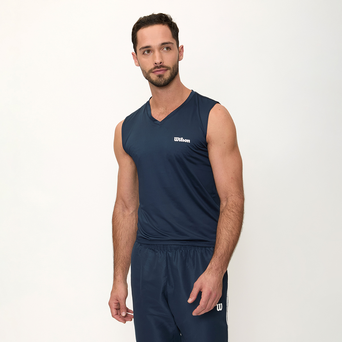 Playera Wilson Ultra Ligera sin Manga Cuello V para Hombre