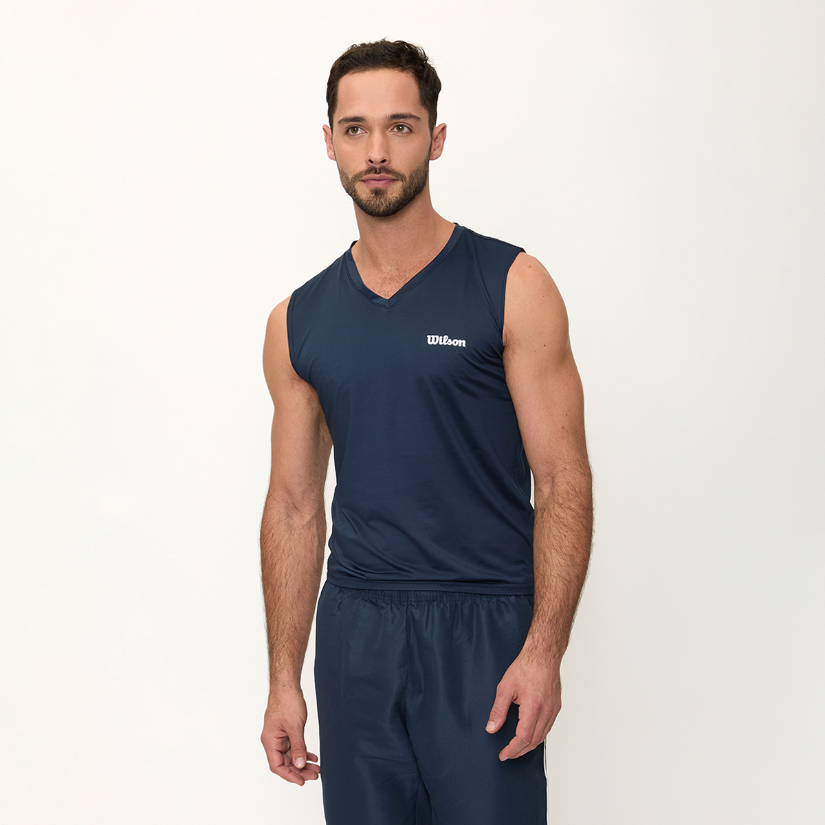 Foto 3 pulgar | Playera Wilson Ultra Ligera sin Manga Cuello V para Hombre
