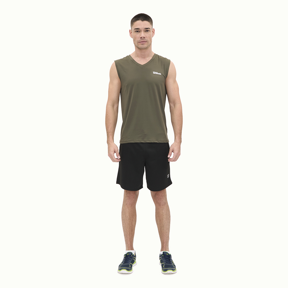 Foto 6 pulgar | Playera Wilson Verde sin Manga Cuello V para Hombre