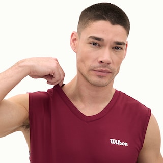 Foto 2 | Playera Wilson Ultra Ligera Sin Manga Cuello en V para Hombre
