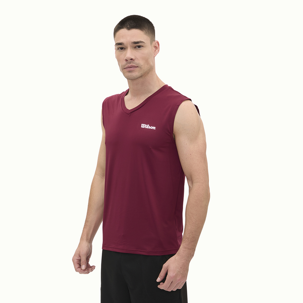 Foto 3 | Playera Wilson Ultra Ligera Sin Manga Cuello en V para Hombre