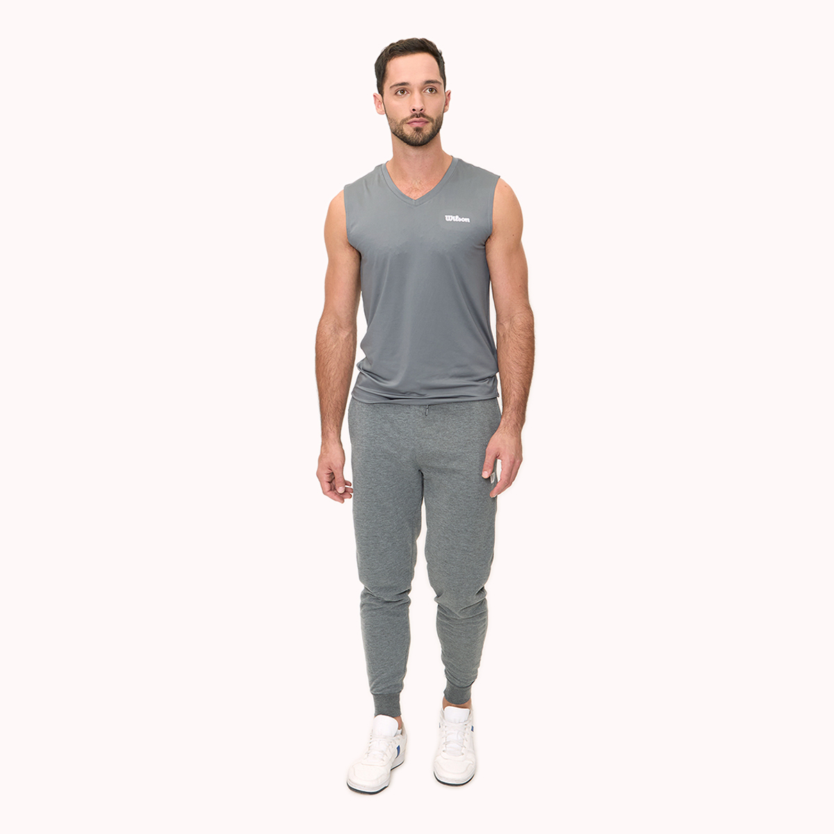 Foto 6 pulgar | Playera Wilson Ultra Ligera sin Manga Cuello en V Gris para Hombre