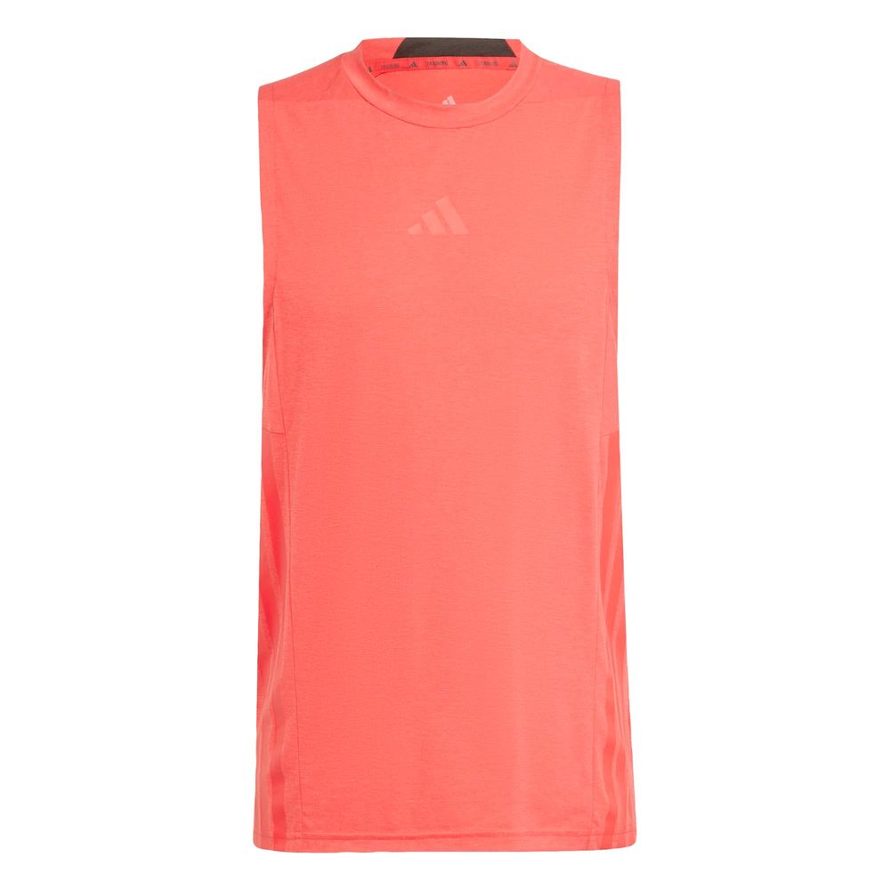 Playera Sin Mangas Designed-for-training 3 Franjas Adidas Rojo Hombre