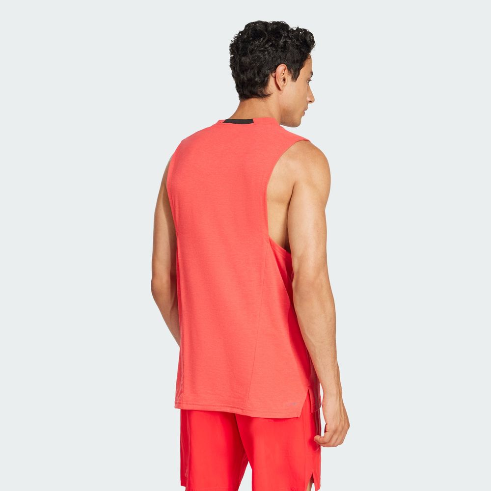 Foto 5 pulgar | Playera Sin Mangas Designed-for-training 3 Franjas Adidas Rojo Hombre