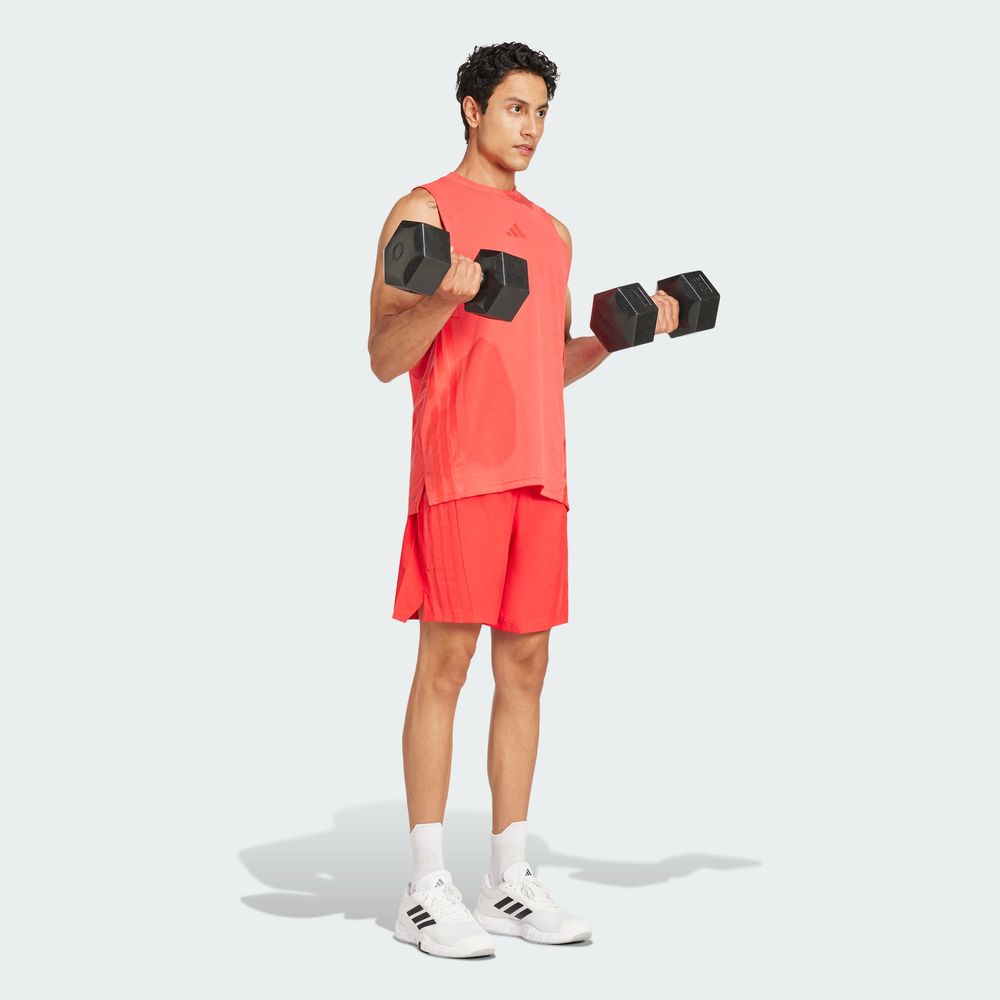 Foto 6 pulgar | Playera Sin Mangas Designed-for-training 3 Franjas Adidas Rojo Hombre