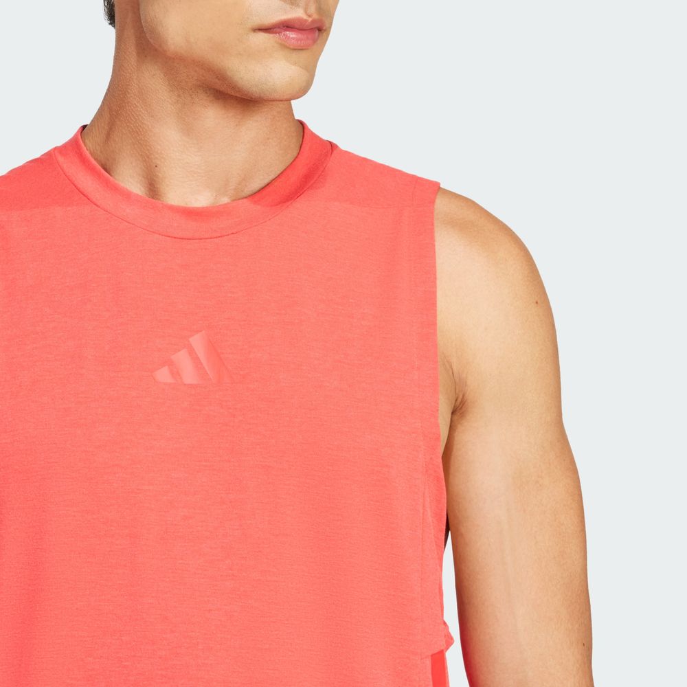 Foto 8 pulgar | Playera Sin Mangas Designed-for-training 3 Franjas Adidas Rojo Hombre