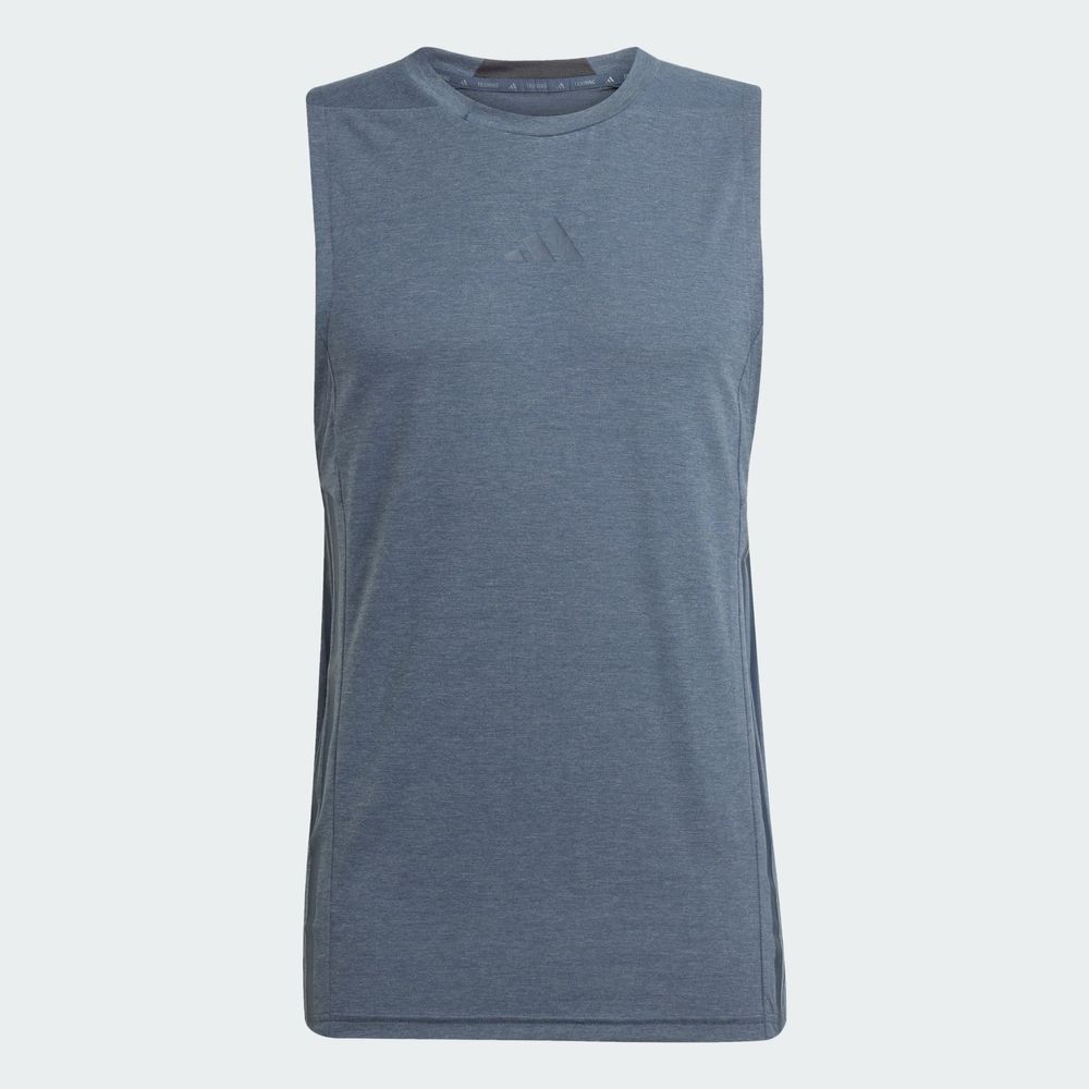 Foto 4 pulgar | Playera Sin Mangas Designed-for-training 3 Franjas Adidas Azul Hombre