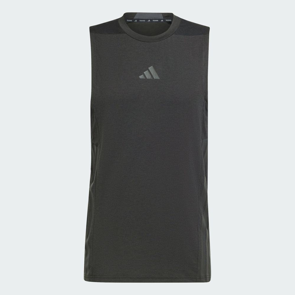 Foto 3 pulgar | Playera sin Mangas Designed-For-Training 3 Franjas Adidas Negra para Hombre
