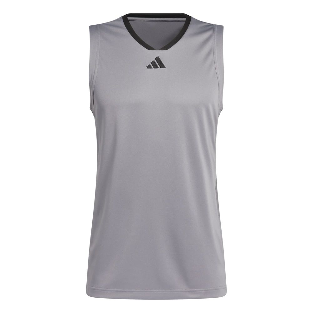 Foto 2 pulgar | Tank 3-Stripes Adidas Gris para Hombre