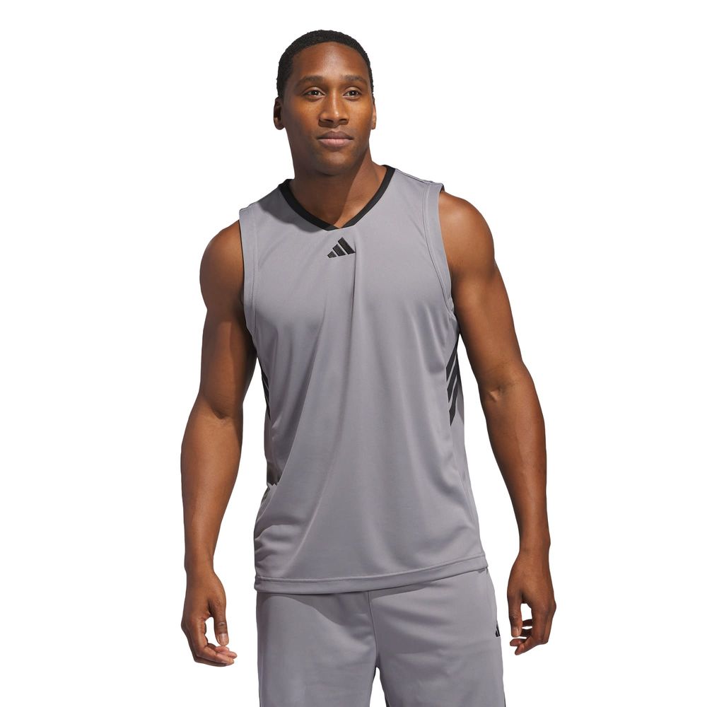 Foto 3 pulgar | Tank 3-Stripes Adidas Gris para Hombre