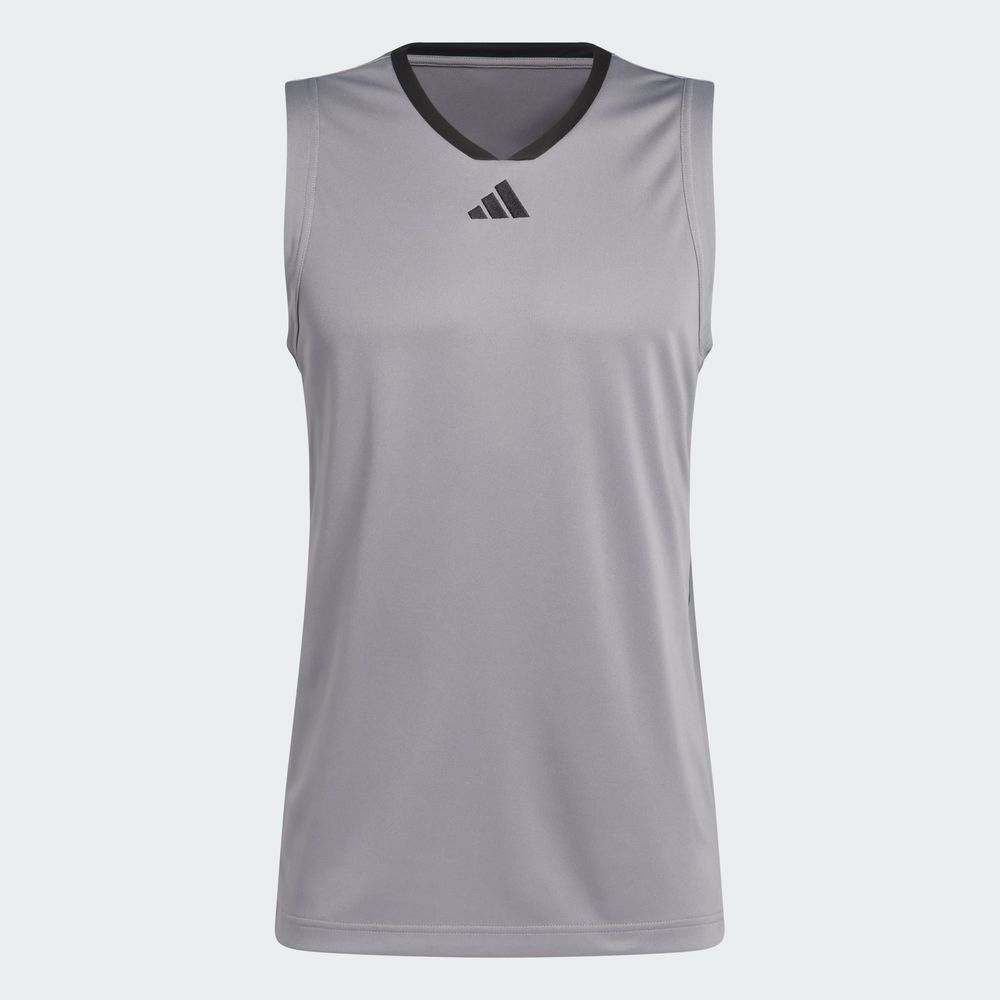 Foto 4 pulgar | Tank 3-Stripes Adidas Gris para Hombre