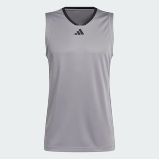 Foto 3 | Tank 3-Stripes Adidas Gris para Hombre