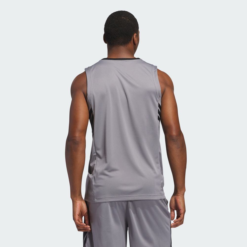 Foto 5 pulgar | Tank 3-Stripes Adidas Gris para Hombre