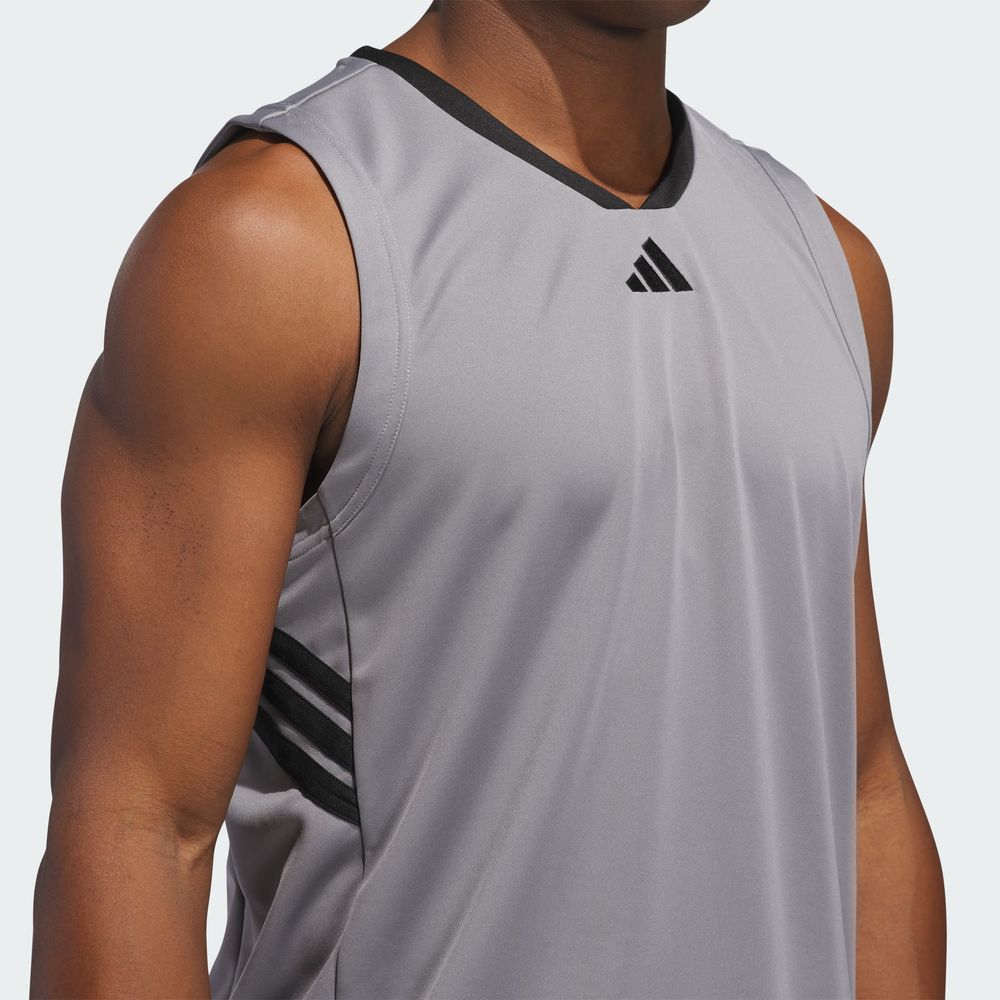 Foto 7 pulgar | Tank 3-Stripes Adidas Gris para Hombre