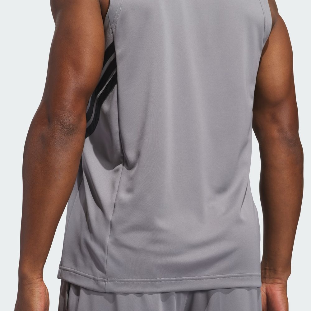 Foto 8 pulgar | Tank 3-Stripes Adidas Gris para Hombre