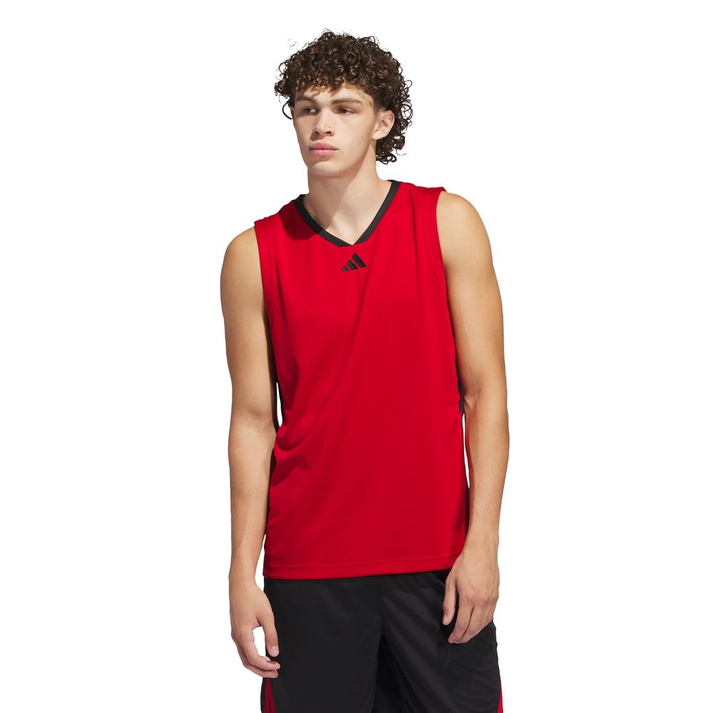 Foto 3 pulgar | Tank 3-Stripes Adidas Rojo para Hombre