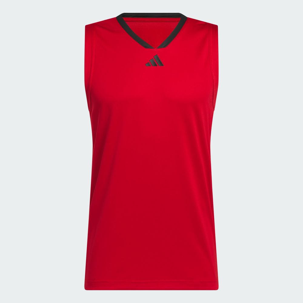 Foto 4 pulgar | Tank 3-Stripes Adidas Rojo para Hombre