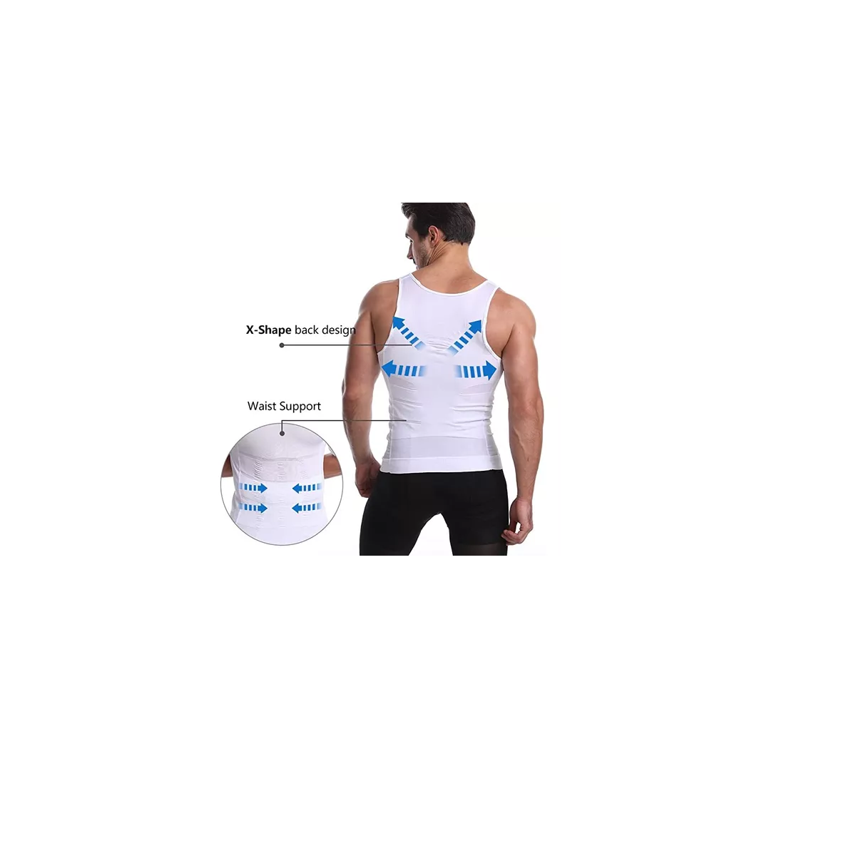 Foto 3 pulgar | Camiseta Faja Playera Reductora Moldeadora para Hombre Eo Safe Imports ESI-17759 Blanco