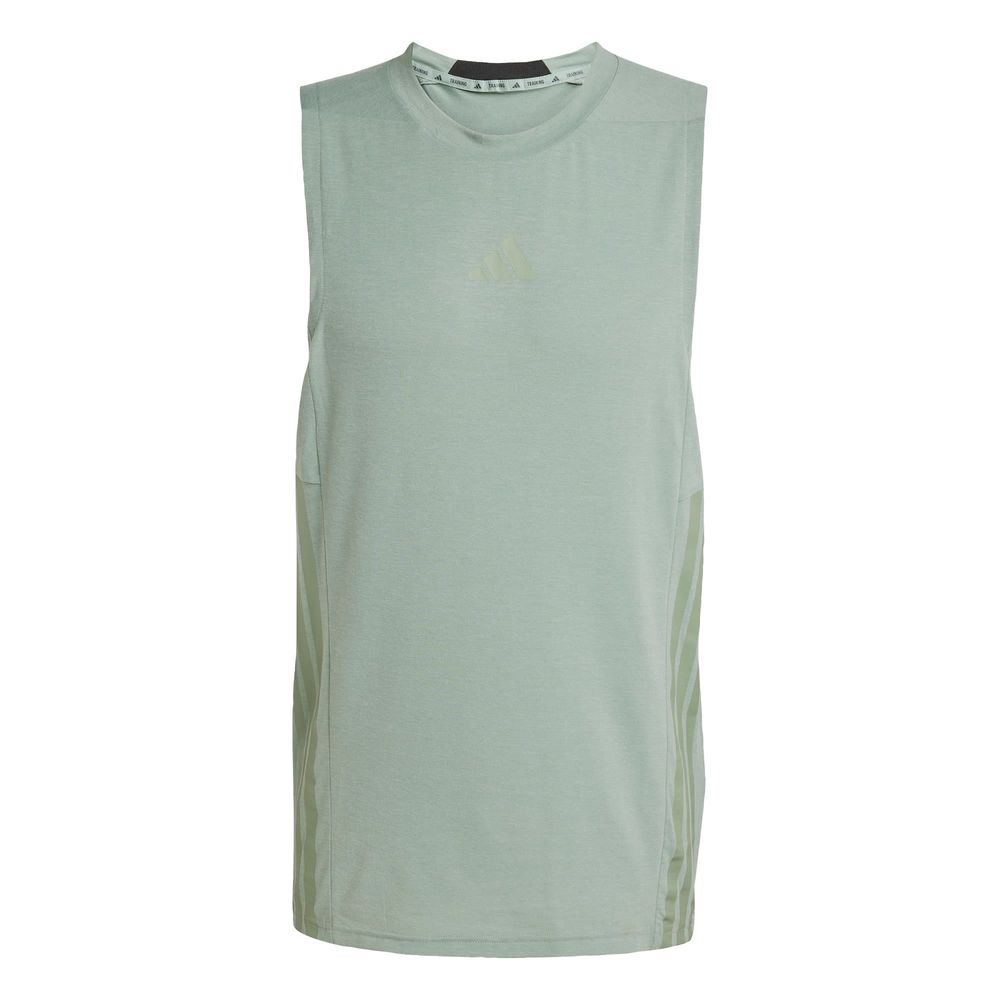 Playera Sin Mangas Designed-for-training 3 Franjas Adidas Verde Hombre