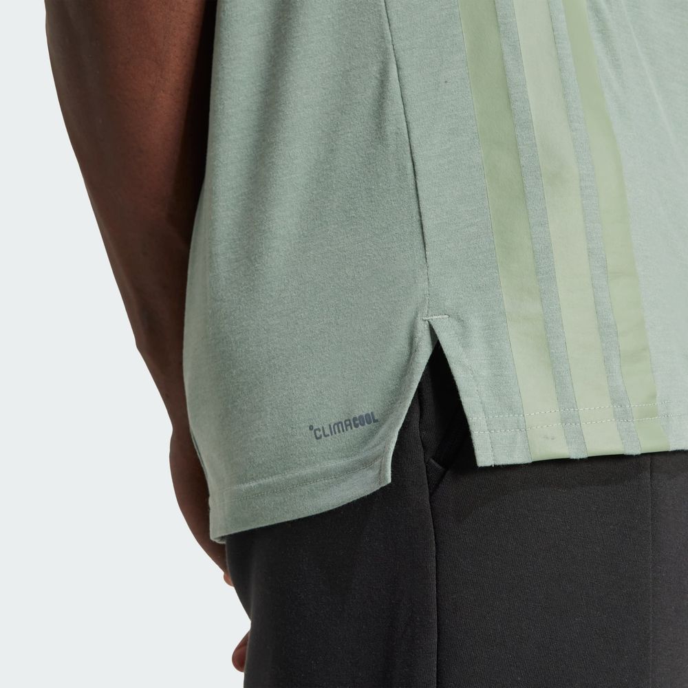Foto 7 pulgar | Playera Sin Mangas Designed-for-training 3 Franjas Adidas Verde Hombre