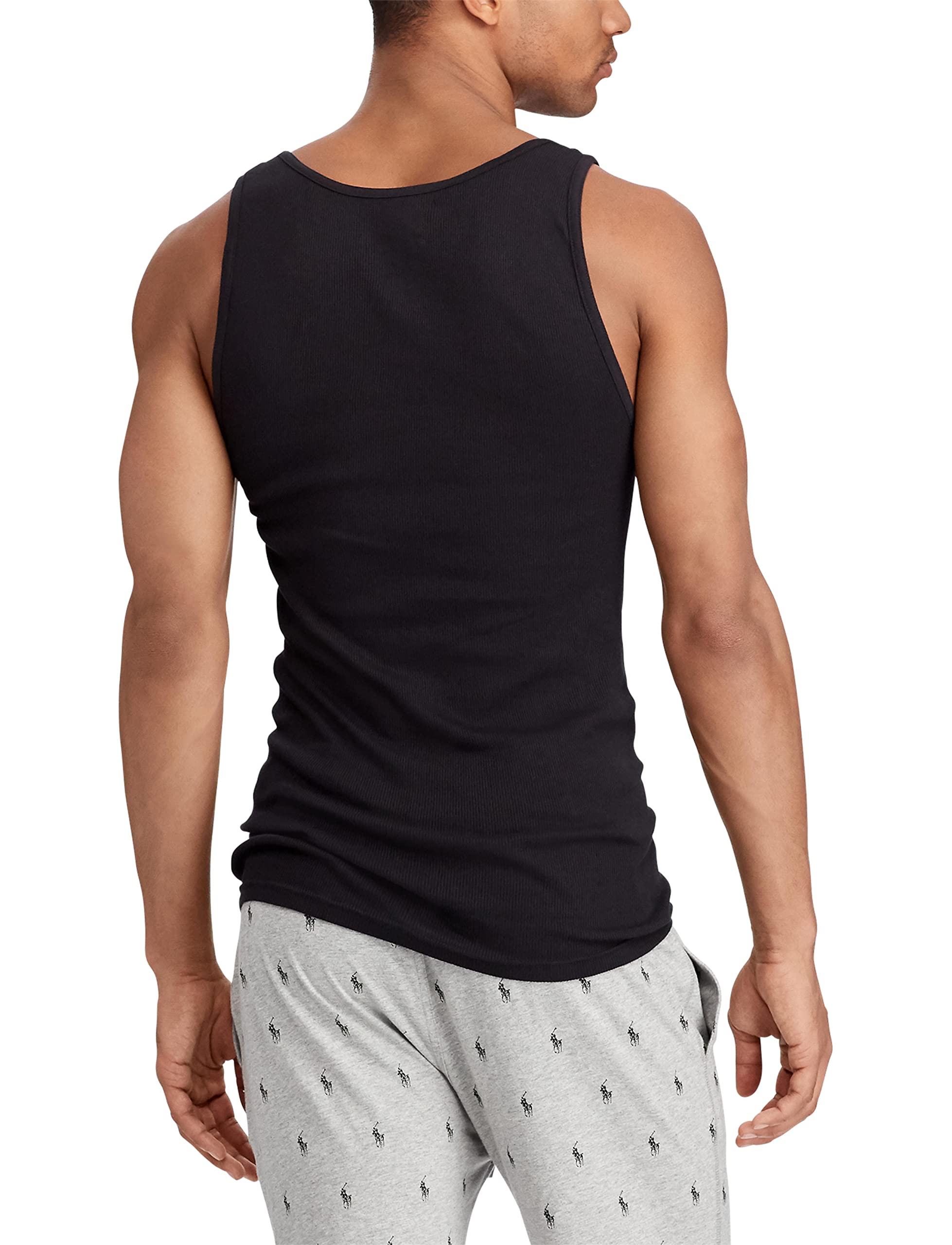Foto 4 pulgar | Camiseta Sin Mangas Polo Ralph Lauren De Algodón De Corte Clásico Para Hombre, Negro/rojo - Venta Internacional.