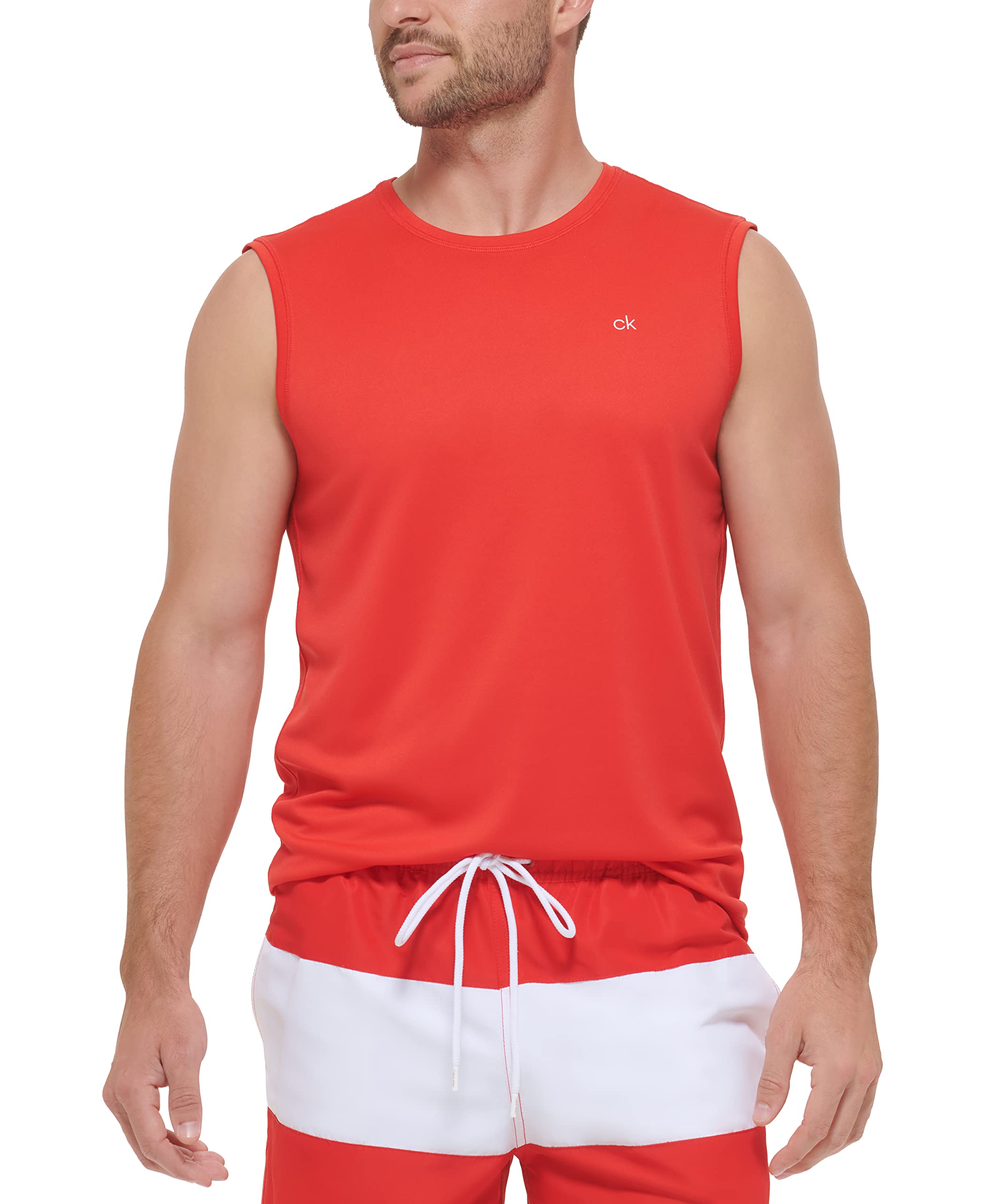 Foto 2 pulgar | Active Top Calvin Klein, Ligero, De Secado Rápido, Rojo, Para Hombre - Venta Internacional.
