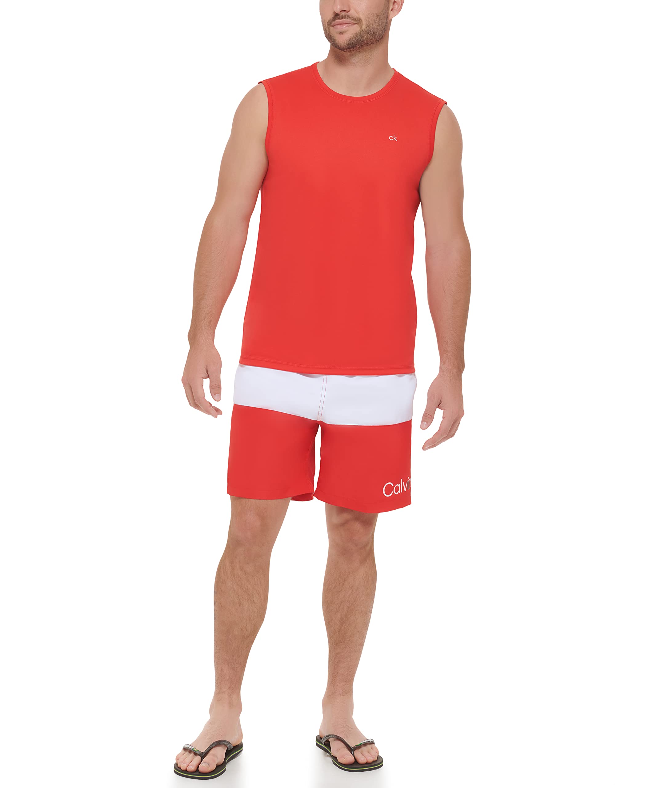 Foto 3 pulgar | Active Top Calvin Klein, Ligero, De Secado Rápido, Rojo, Para Hombre - Venta Internacional.