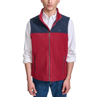 Foto 1 | Chaleco Tommy Hilfiger De Forro Polar Para Hombre, Color Azul Marino/rojo, Talla L - Venta Internacional.