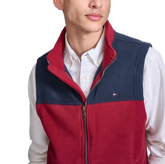 Foto 2 | Chaleco Tommy Hilfiger De Forro Polar Para Hombre, Color Azul Marino/rojo, Talla L - Venta Internacional.