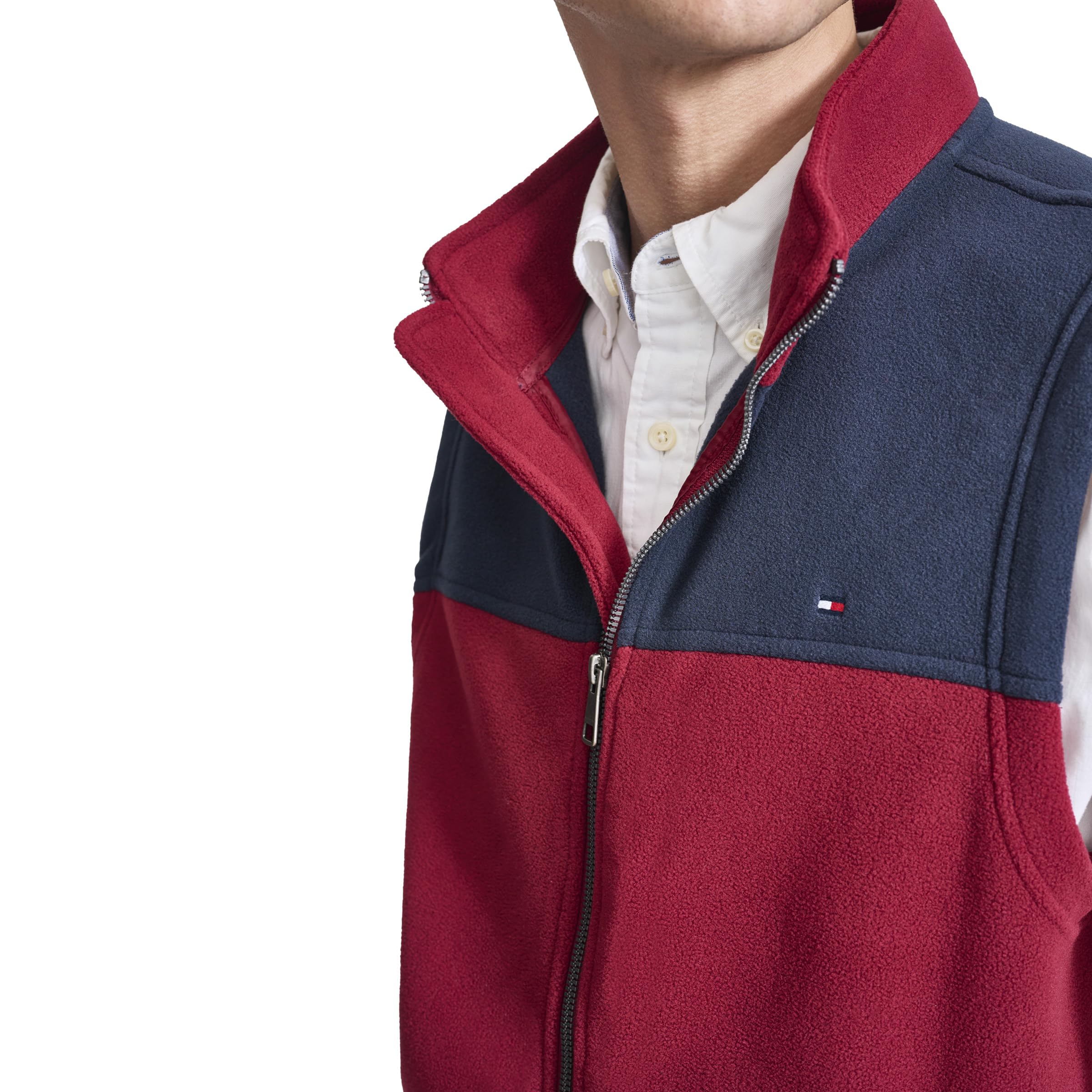 Foto 4 pulgar | Chaleco Tommy Hilfiger De Forro Polar Para Hombre, Color Azul Marino/rojo, Talla L - Venta Internacional.